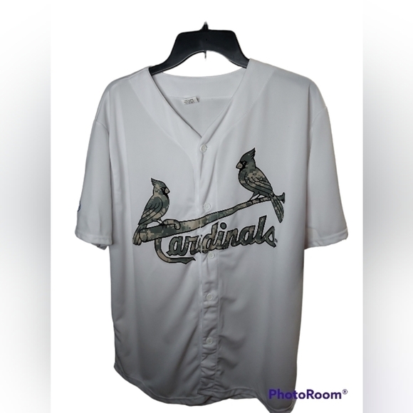 St. Louis Cardinals adult SGA XL Camo military baseball Jersey NWOT - Picture 2 of 15